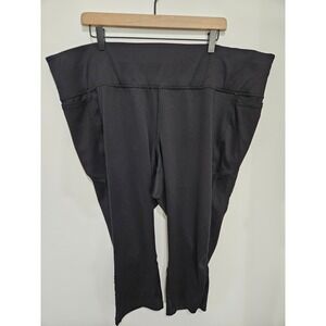 Livi Active Lane Bryant Black Mesh Panel Pocket Crop Leggings Womens 26/28